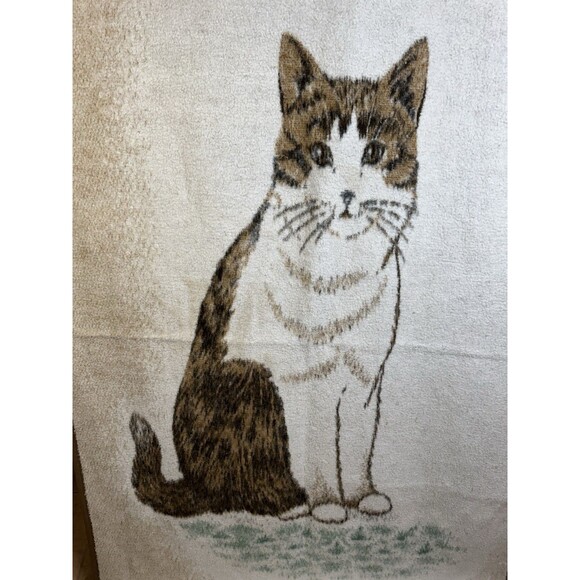 Biederlack Cat Blanket Throw 53” x 83” Vintage Excellent Condition Made In USA - Picture 2 of 4